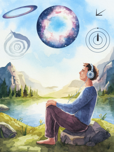 Meditation with headphones